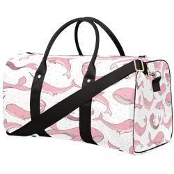 Pink Narwhale Dolphin Travel Duffle Bag for Men Women Whale Mermaid Overnight Weekender Bag Foldable Travel Duffel Bag Large Sports Gym Bag Waterproof Luggage Tote Bag Tear Resistant, Mehrfarbig, 17.4 von Yzrwebo