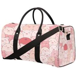 Pink Pigs Travel Duffle Bag for Men Women Pig Pattern Overnight Weekender Bag Foldable Travel Duffel Bag Large Sports Gym Bag Waterproof Luggage Tote Bag Tear Resistant, Mehrfarbig, 17.4 x 8.3 x 9.5 von Yzrwebo