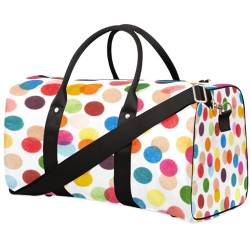 Polka Dot Travel Duffle Bag for Men Women Rainbow Dot Overnight Weekender Bag Foldable Travel Duffel Bag Large Sports Gym Bag Waterproof Luggage Tote Bag Tear Resistant, Mehrfarbig, 17.4 x 8.3 x 9.5 von Yzrwebo