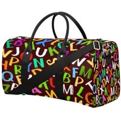 Rainbow Letter Travel Duffle Bag for Men Women Alphabet ABC Overnight Weekender Bag Foldable Travel Duffel Bag Large Sports Gym Bag Waterproof Luggage Tote Bag Tear Resistant, Mehrfarbig, 17.4 x 8.3 x von Yzrwebo