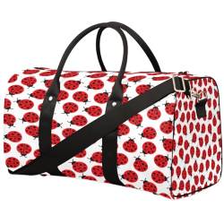 Red Ladybug Travel Duffle Bag for Men Women Ladybugs Pattern Overnight Weekender Bag Foldable Travel Duffel Bag Large Sports Gym Bag Waterproof Luggage Tote Bag Tear Resistant, Mehrfarbig, 17.4 x 8.3 von Yzrwebo
