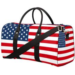 Reisetasche mit amerikanischer Flagge für Männer und Frauen, USA-Flagge, Übernachtung, Wochenendtasche, faltbare Reisetasche, große Sporttasche, wasserdichte Gepäck-Tragetasche, reißfest, Mehrfarbig, von Yzrwebo