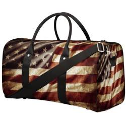 Reisetasche mit amerikanischer Flagge für Männer und Frauen, amerikanische Flagge, Übernachtungstasche, faltbare Reisetasche, große Sporttasche, wasserdichte Gepäck-Tragetasche, reißfest, Mehrfarbig, von Yzrwebo