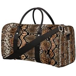 Snake Texture Travel Duffle Bag for Men Women Animal Snake Overnight Weekender Bag Foldable Travel Duffel Bag Large Sports Gym Bag Waterproof Luggage Tote Bag Tear Resistant, Mehrfarbig, 17.4 x 8.3 x von Yzrwebo