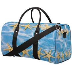 Sommer Themed Travel Duffle Bag for Men Women Beach Seestern Overnight Weekender Bag Foldable Travel Duffel Bag Large Sports Gym Bag Waterproof Luggage Tote Bag Tear Resistant, Mehrfarbig, 17.4 x 8.3 von Yzrwebo