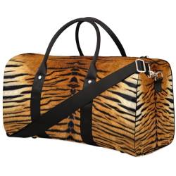Tiger Print Travel Duffle Bag for Men Women Animal Tiger Overnight Weekender Bag Foldable Travel Duffel Bag Large Sports Gym Bag Waterproof Luggage Tote Bag Tear Resistant, Mehrfarbig, 17.4 x 8.3 x von Yzrwebo