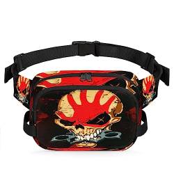 Vintage Sugar Skull Fanny Packs Gürteltasche für Frauen Mann Handabdruck Schädel Hüfttasche Mode Crossbody Tasche Hüfte Bauchtasche mit verstellbarem Gurt für Outdoor Workout Casual Reisen Laufen von Yzrwebo