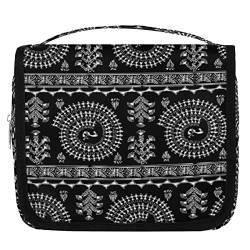 Yzrwebo Boho Gypsy Hängende Reise-Kulturbeutel für Frauen, ethnische Kunst, tragbare Reise-Make-up-Tasche, wasserabweisende Reisetasche und Organizer, Kosmetik-Tasche für wichtige Zubehör, Mehrfarbig/Meereswellen (Ocean Tides), Einheitsgröße von Yzrwebo