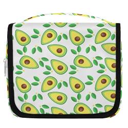 Yzrwebo Fruit Avocado H?ngende Reise-Kulturbeutel f¨¹r Frauen, Avocadobl?tter, tragbare Reise-Make-up-Tasche, wasserabweisende Reisetasche und Organizer-Kulturbeutel f¨¹r Kosmetikartikel, Zubeh?r von Yzrwebo