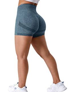 ZAAYO Sport Scrunch Butt Shorts 3.5" Blickdicht Sporthose Gym Fitnesshose Kurz Hose Dunkelgblau X-Large von ZAAYO