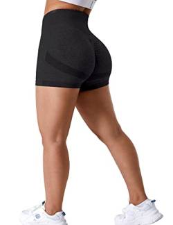 ZAAYO Sport Scrunch Butt Shorts 3.5" Blickdicht Sporthose Gym Fitnesshose Kurz Hose Schwarz X-Large von ZAAYO