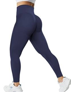 ZAAYO Sports Leggings F¨¹r Damen Scrunch Butt Gym Hohe Bund Push Up Booty Leggings Marine, Large von ZAAYO