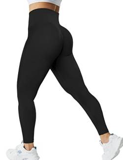 ZAAYO Sports Leggings F¨¹r Damen Scrunch Butt Gym Hohe Bund Push Up Booty Leggings Schwarz, Medium von ZAAYO