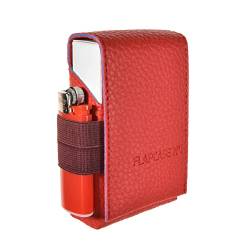 FLAPCASE N°1 • Red Rules • Designer Zigarettenetui, Made in Austria, Leder vegan Zigarettenbox für 19, 20, 21 Zigaretten Packungen, regular King-Size von ZÄSAR