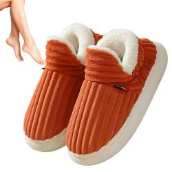 Damen Baumwollhausschuhe - Rutschfeste Pantoffeln mit orthopädischen Sohlen - Flauschige Indoor-Outdoor-Hausschuhe für den Winter, Herren-Damen-Hausschuhe Zagaro von ZAGARO