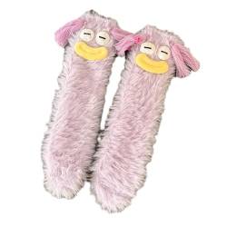 Gemütliche, flauschige Cartoon-Socken für Mädchen und Frauen, dreidimensionale, schrullige Socken aus Korallensamt, lustige 3D-Neuheitssocken, warme, flauschige, gemütliche Wintersocken von ZAGARO