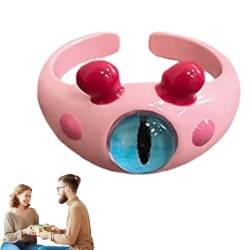 ZAGARO Kawaii Ringe,Süßer Ring | Trendige Ringe einzigartig mit großem Auge,Modische Ringe, verstellbare Finger-Accessoires, Y2K-Schmuck für Teenager, Mädchen und Frauen von ZAGARO