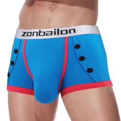 ZAIGELUO Bambus Herren Boxershorts Unterwäsche Atmungsaktive Weiche Retroshorts Männer Short Leg Unterhosen XXL Blau von ZAIGELUO