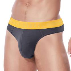 ZAIGELUO Bambus Herren String Tanga Weich T-Rücken Bulge Big Ball Pouch Komfortabel Unterwäsche für Männer 2XL Grau von ZAIGELUO