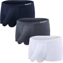 ZAIGELUO Boxershorts Herren Elefanten Unterwäsche Modal Underhose mit Eingriff Dual Pouch Underwear Trunk 2XL 3-Pack von ZAIGELUO