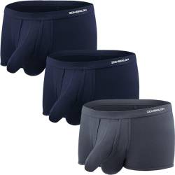 ZAIGELUO Boxershorts Herren Elefanten Unterwäsche Modal Underhose mit Eingriff Dual Pouch Underwear Trunk XL 3-Pack von ZAIGELUO