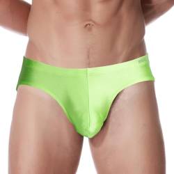 ZAIGELUO Eisseide Slips Herren Silk Briefs Underhose Weich Nahtlos Schnell Trocknende Low Rise Männer Unterwäsche L Grün von ZAIGELUO