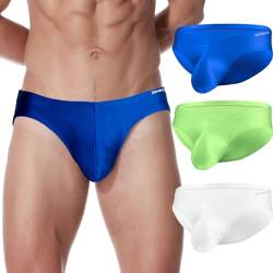 ZAIGELUO Eisseide Slips Herren Silk Briefs Underhose Weich Nahtlos Schnell Trocknende Low Rise Männer Unterwäsche M 3-Pack von ZAIGELUO