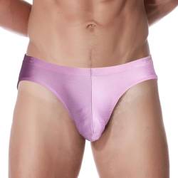 ZAIGELUO Eisseide Slips Herren Silk Briefs Underhose Weich Nahtlos Schnell Trocknende Low Rise Männer Unterwäsche M Lila von ZAIGELUO