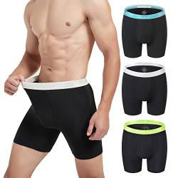 ZAIGELUO Herren Boxershorts Bambus Unterhosen Männer Retroshorts Lange Beine Bequeme Atmungsaktiv Weiche Beutel Unterwäsche M 3-Pack von ZAIGELUO