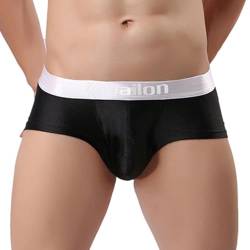 ZAIGELUO Herren Eisseide Boxershorts Weiche Sexy Unterwäsche mit Pouch Kurze Beine Nahtlos Trunks Retroshorts Shorts Sportliche Sporthose Unterhosen für Männer 2XL Schwarz von ZAIGELUO