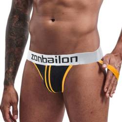 ZAIGELUO Herren Jockstraps Niedrig sitzende Unterwäsche Sport Tanga mit Beinriemen Männer String Sportunterwäsche Athletische Unterstützer 3XL Orange von ZAIGELUO