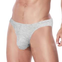 ZAIGELUO Herren Slips Unterhosen Bambus Männer Unterwäsche Atmungsaktiv Low Rise Weiche Mens Briefs Underwear M Grau von ZAIGELUO