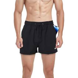 ZAIGELUO Sporthose Herren Kurz Shorts Sport Hose Trainingshose mit Tasche Männer Schnell Trocknend Laufhose Running Sportshorts Fitness Training Shorts Jogginghose 2XL Schwarz von ZAIGELUO