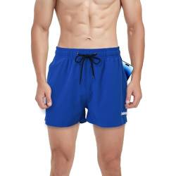 ZAIGELUO Sporthose Herren Kurz Shorts Sport Hose Trainingshose mit Tasche Männer Schnell Trocknend Laufhose Running Sportshorts Fitness Training Shorts Jogginghose 3XL Navy von ZAIGELUO