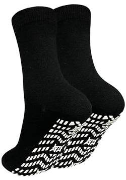 ZAKASA Stoppersocken Herren Antirutsch Socken: ABS Rutschfeste Socken Männer Anti Rutsch Socken mit Noppen Baumwolle Noppensocken Sportsocken 39-42 Schwarz-1 Paar von ZAKASA