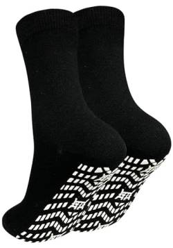 ZAKASA Stoppersocken Herren Antirutsch Socken: ABS Rutschfeste Socken Männer Anti Rutsch Socken mit Noppen Baumwolle Noppensocken Sportsocken 43-46 Schwarz-1 Paar von ZAKASA