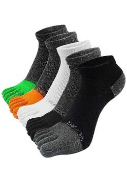 ZAKASA Zehensocken Herren Sneaker Socken: Five Finger Socken Laufsocken Männer Kurze Socken mit Zehen Baumwolle Sportsocken Atmungsaktiv 39-42 Mischfarbe-5 Paare von ZAKASA