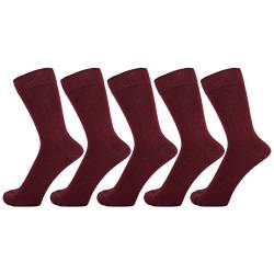 ZAKIRA Elegante Einfarbige Socken aus Feinster Gekämmter Baumwolle - 5 Pack, 36-40 (EU), Burgunder von ZAKIRA