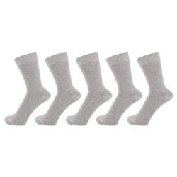 ZAKIRA Elegante Einfarbige Socken aus Feinster Gekämmter Baumwolle - 5 Pack, 40-46 (EU), Hellgrau von ZAKIRA