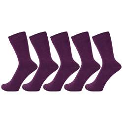 ZAKIRA Elegante Einfarbige Socken aus Feinster Gekämmter Baumwolle - 5 Pack, 40-46 (EU), Violett von ZAKIRA