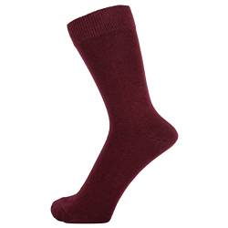 ZAKIRA Elegante Einfarbige Socken aus Feinster Gekämmter Baumwolle für Damen und Herren, 36-40 (EU), Burgunder von ZAKIRA