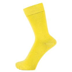 ZAKIRA Elegante Einfarbige Socken aus Feinster Gekämmter Baumwolle für Damen und Herren, 36-40 (EU), Gelb von ZAKIRA