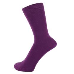 ZAKIRA Elegante Einfarbige Socken aus Feinster Gekämmter Baumwolle für Damen und Herren, 36-40 (EU), Violett von ZAKIRA