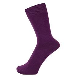 ZAKIRA Elegante Einfarbige Socken aus Feinster Gekämmter Baumwolle für Damen und Herren, 40-46 (EU), Violett von ZAKIRA