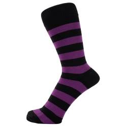 ZAKIRA Elegante Gestreifte Socken aus Feinster Gekämmter Baumwolle für Damen und Herren, 36-40 (EU), Lila/Schwarz von ZAKIRA