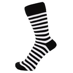 ZAKIRA Elegante Gestreifte Socken aus Feinster Gekämmter Baumwolle für Damen und Herren, 36-40 (EU), Weiß/Schwarz von ZAKIRA