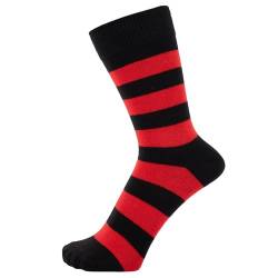 ZAKIRA Elegante Gestreifte Socken aus Feinster Gekämmter Baumwolle für Damen und Herren, 40-46 (EU), Rot/Schwarz von ZAKIRA