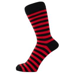 ZAKIRA Elegante Gestreifte Socken aus Feinster Gekämmter Baumwolle für Damen und Herren, 40-46 (EU), Rot/Schwarz von ZAKIRA