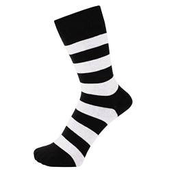 ZAKIRA Elegante Gestreifte Socken aus Feinster Gekämmter Baumwolle für Damen und Herren, 40-46 (EU), Weiß/Schwarz von ZAKIRA