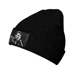 Singer Rock-Presley schwarze Beanie-Mütze für Herren und Damen, Hip-Hop-Stil, warme Wintermütze, dehnbar, weich, Totenkopfmütze, Trend, 9, One size von ZALIX